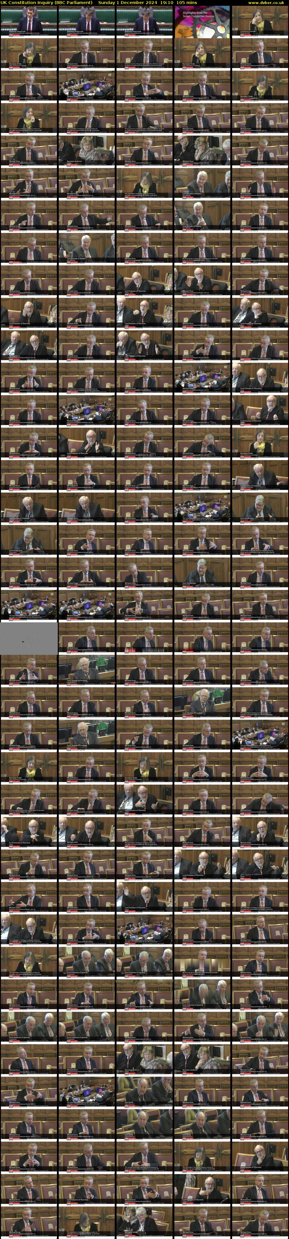 UK Constitution Inquiry (BBC Parliament) Sunday 1 December 2024 19:10 - 20:55