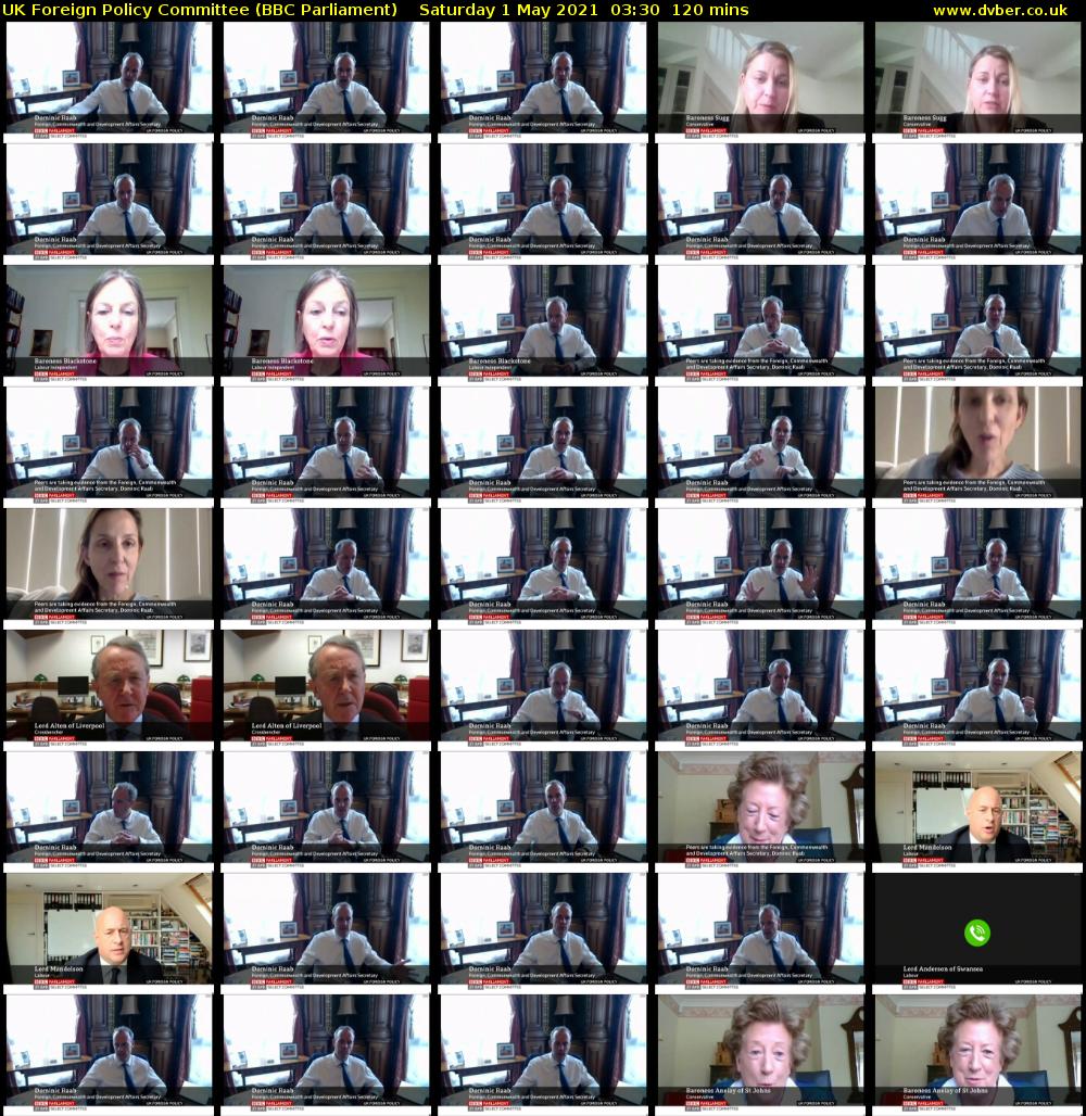 UK Foreign Policy Committee (BBC Parliament) Saturday 1 May 2021 03:30 - 05:30