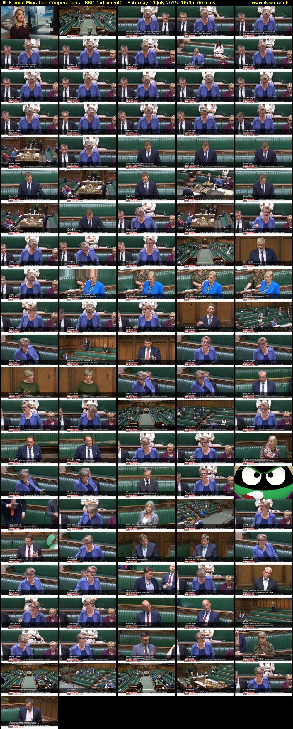 UK-France Migration Cooperation... (BBC Parliament) Saturday 19 July 2025 16:05 - 17:05