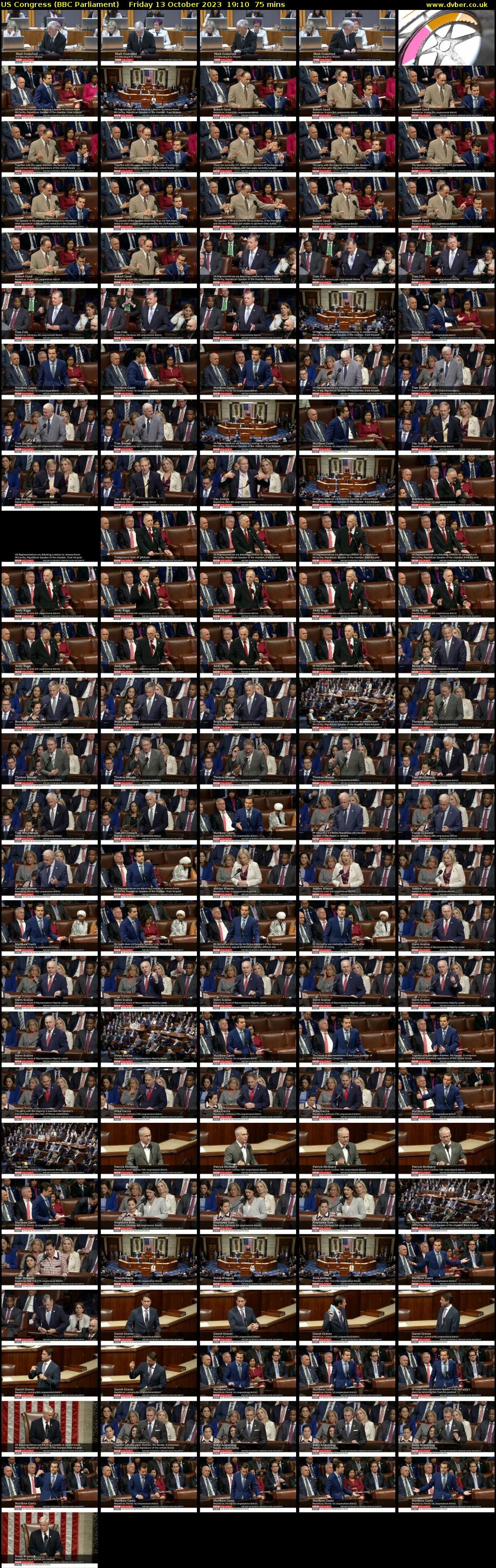 US Congress (BBC Parliament) Friday 13 October 2023 19:10 - 20:25