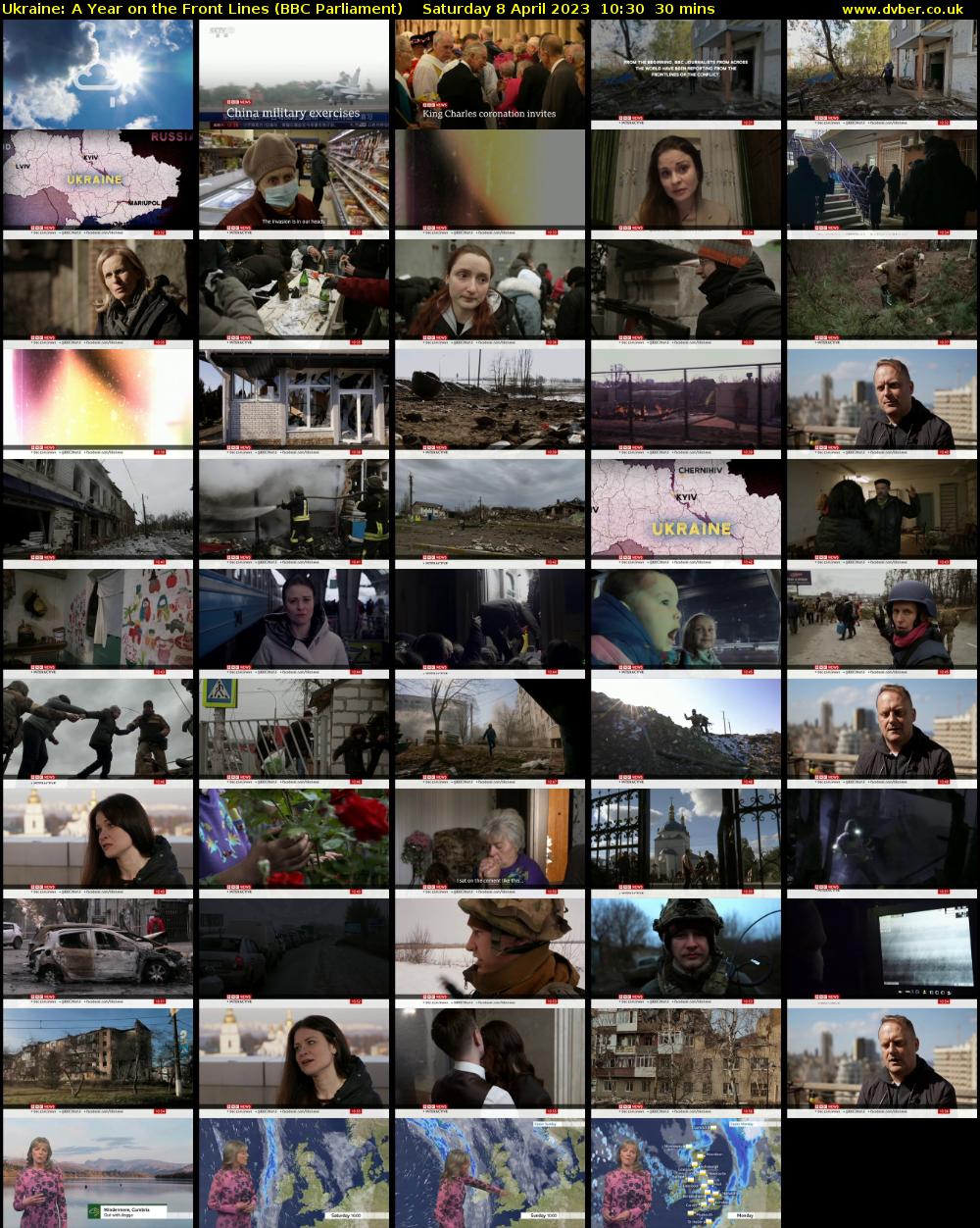 Ukraine: A Year on the Front Lines (BBC Parliament) Saturday 8 April 2023 10:30 - 11:00