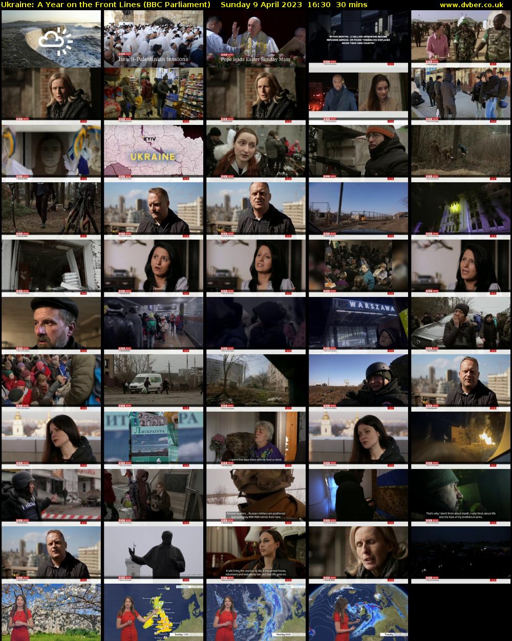 Ukraine: A Year on the Front Lines (BBC Parliament) Sunday 9 April 2023 16:30 - 17:00