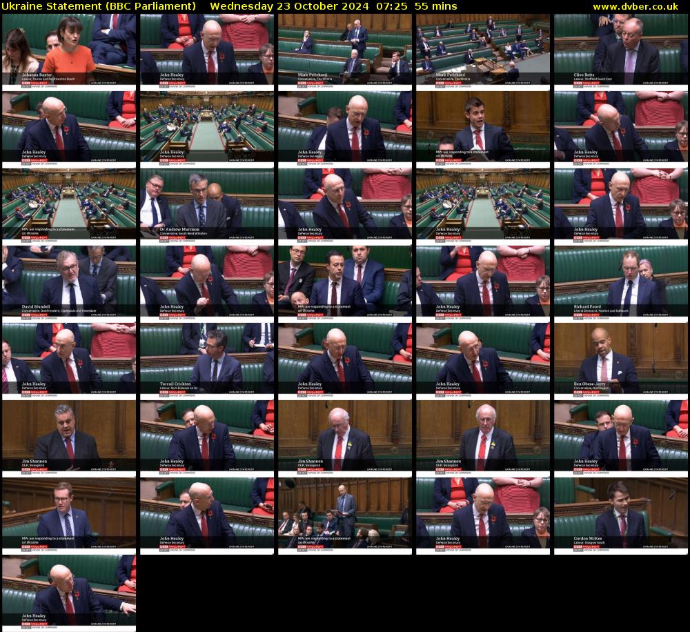 Ukraine Statement (BBC Parliament) Wednesday 23 October 2024 07:25 - 08:20