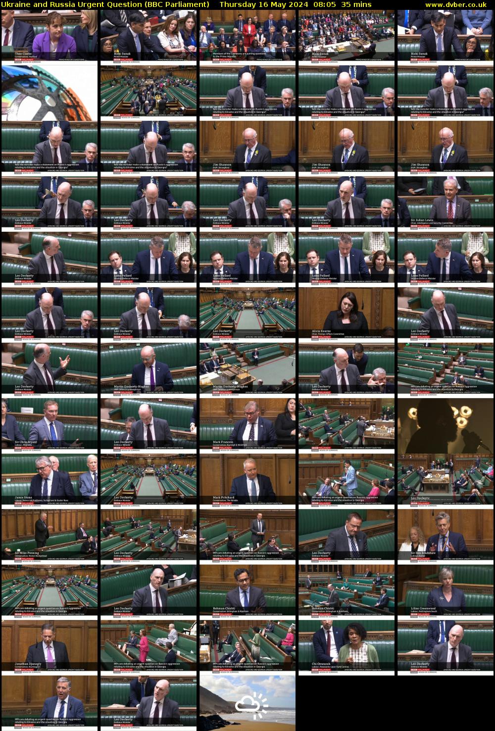 Ukraine and Russia Urgent Question (BBC Parliament) Thursday 16 May 2024 08:05 - 08:40
