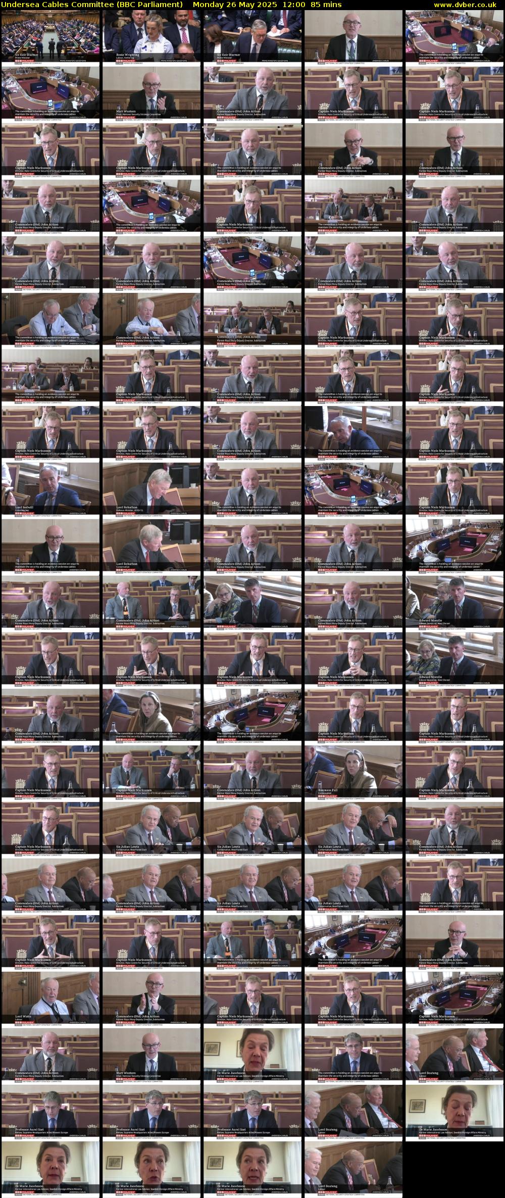 Undersea Cables Committee (BBC Parliament) Monday 26 May 2025 12:00 - 13:25