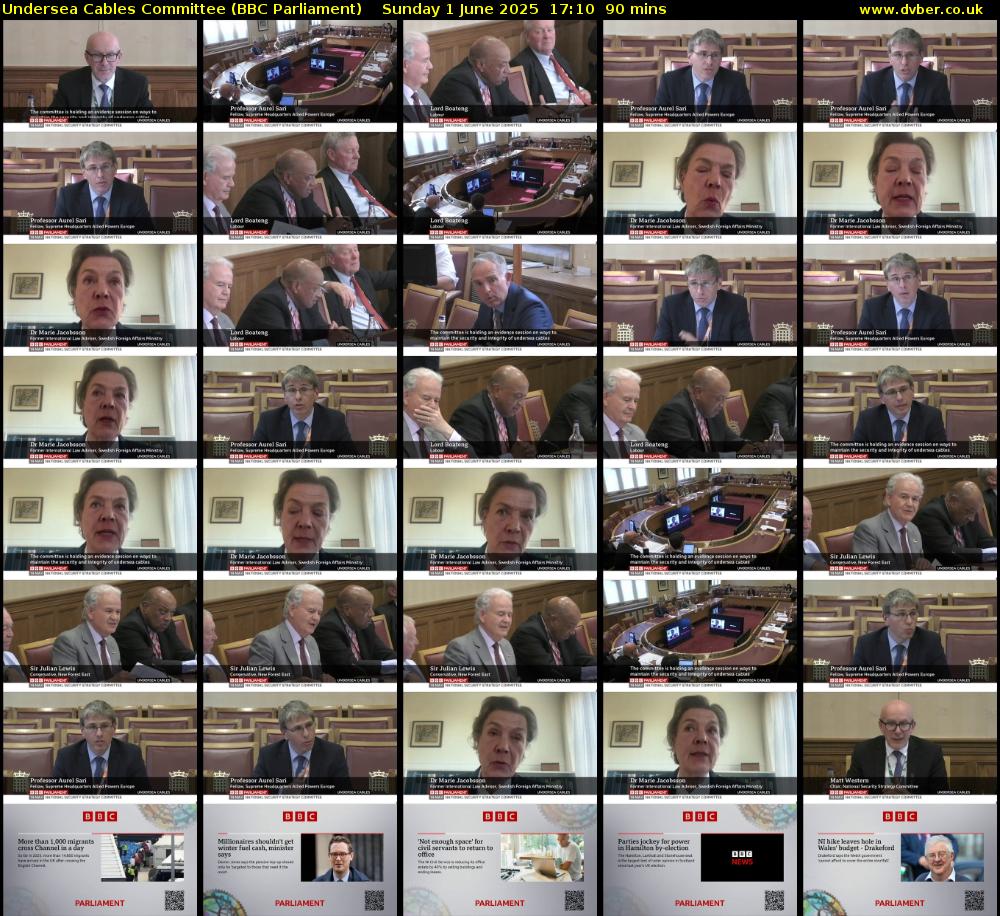 Undersea Cables Committee (BBC Parliament) Sunday 1 June 2025 17:10 - 18:40