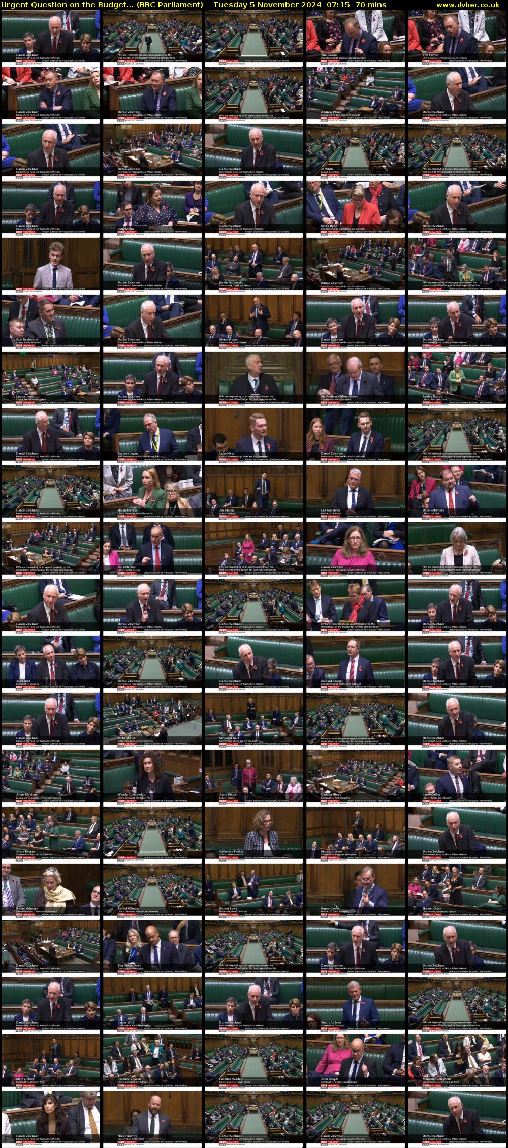 Urgent Question on the Budget... (BBC Parliament) Tuesday 5 November 2024 07:15 - 08:25