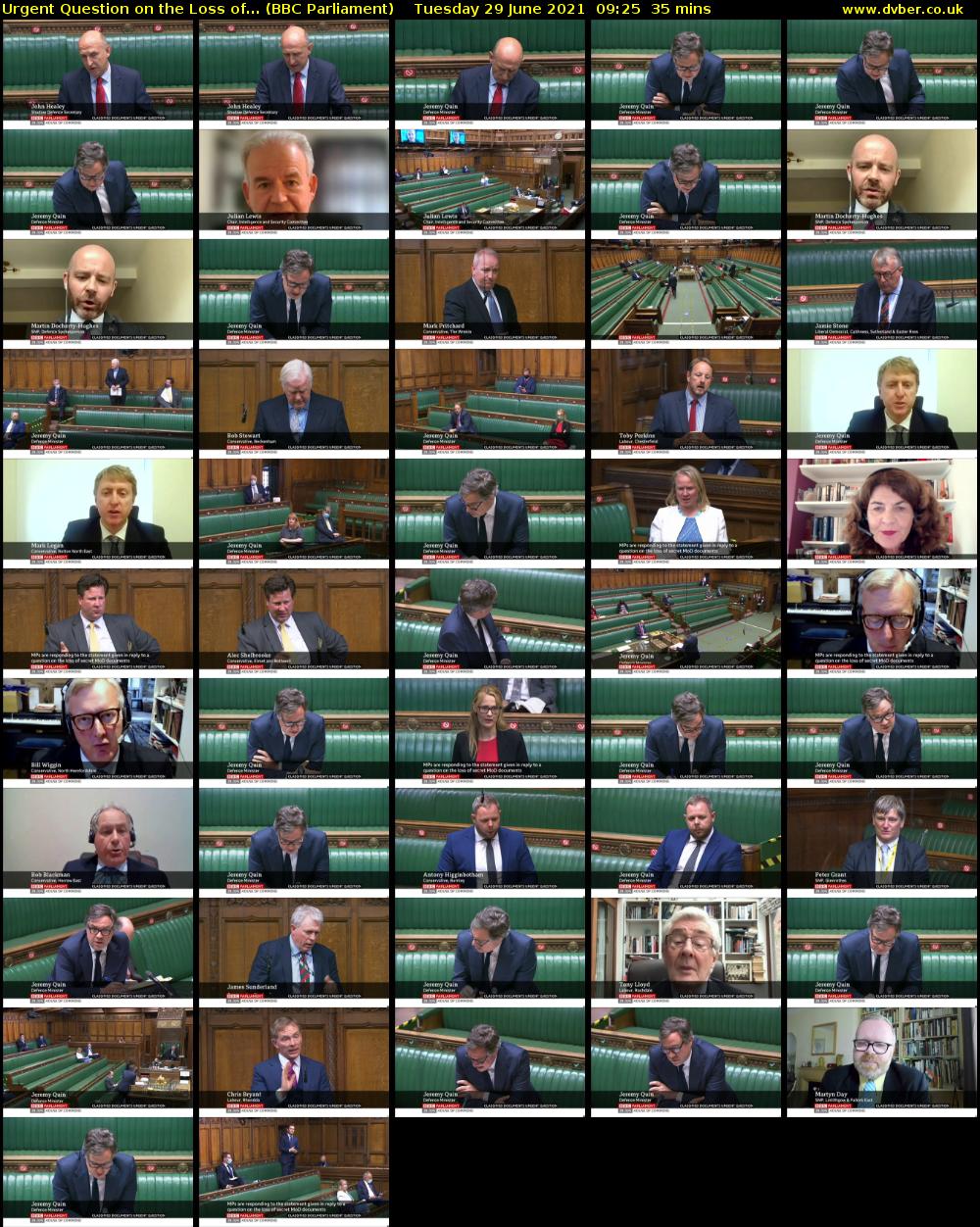 Urgent Question on the Loss of... (BBC Parliament) Tuesday 29 June 2021 09:25 - 10:00