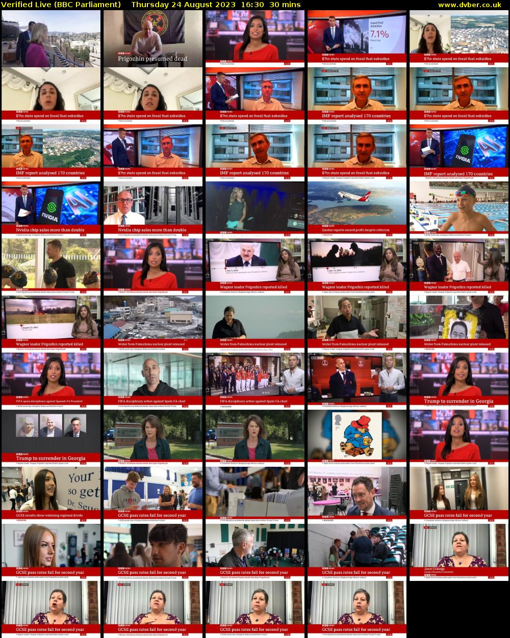 Verified Live (BBC Parliament) Thursday 24 August 2023 16:30 - 17:00