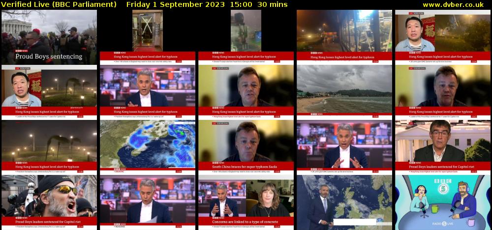 Verified Live (BBC Parliament) Friday 1 September 2023 15:00 - 15:30