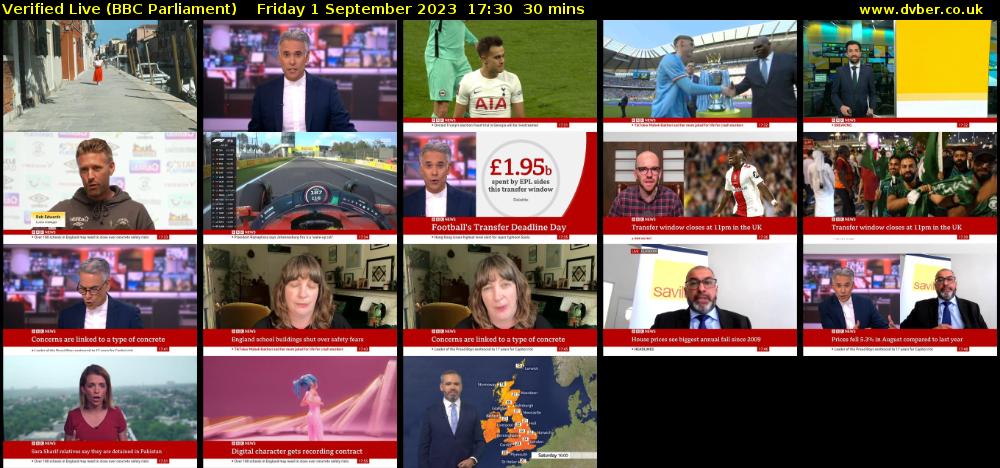 Verified Live (BBC Parliament) Friday 1 September 2023 17:30 - 18:00