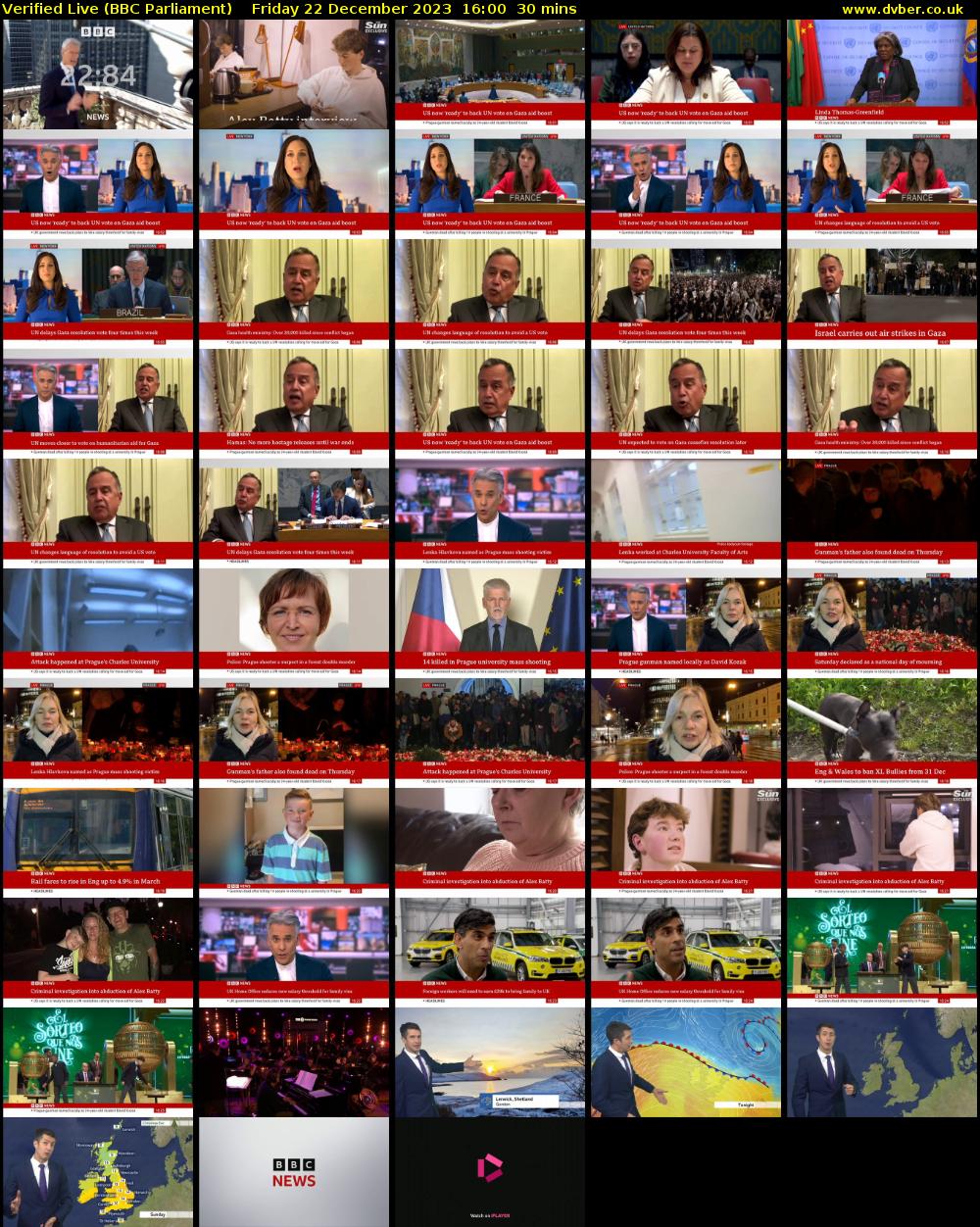 Verified Live (BBC Parliament) Friday 22 December 2023 16:00 - 16:30
