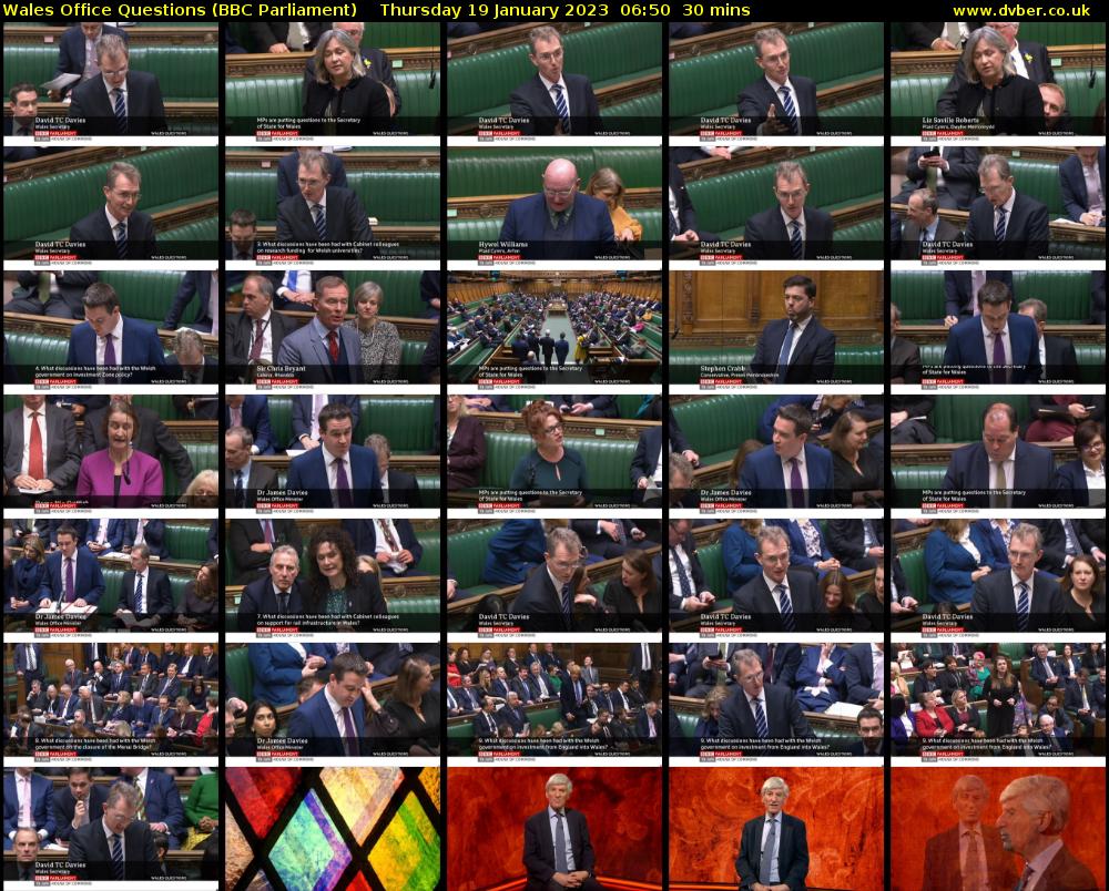 Wales Office Questions (BBC Parliament) Thursday 19 January 2023 06:50 - 07:20