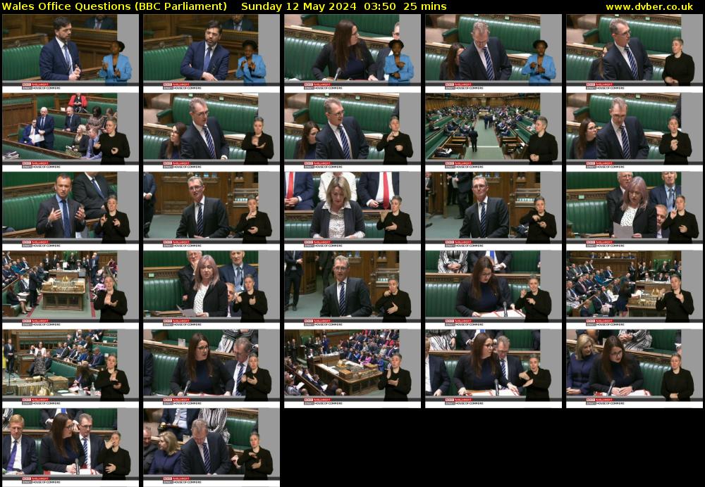 Wales Office Questions (BBC Parliament) Sunday 12 May 2024 03:50 - 04:15