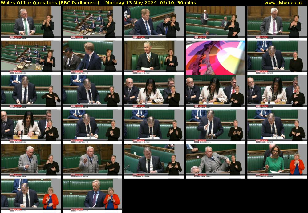 Wales Office Questions (BBC Parliament) Monday 13 May 2024 02:10 - 02:40
