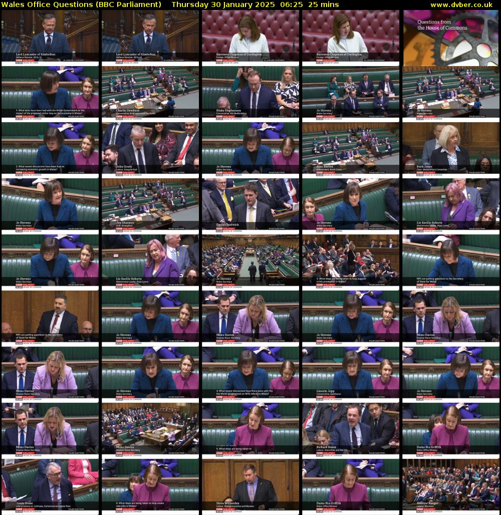 Wales Office Questions (BBC Parliament) Thursday 30 January 2025 06:25 - 06:50