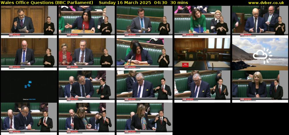 Wales Office Questions (BBC Parliament) Sunday 16 March 2025 04:30 - 05:00