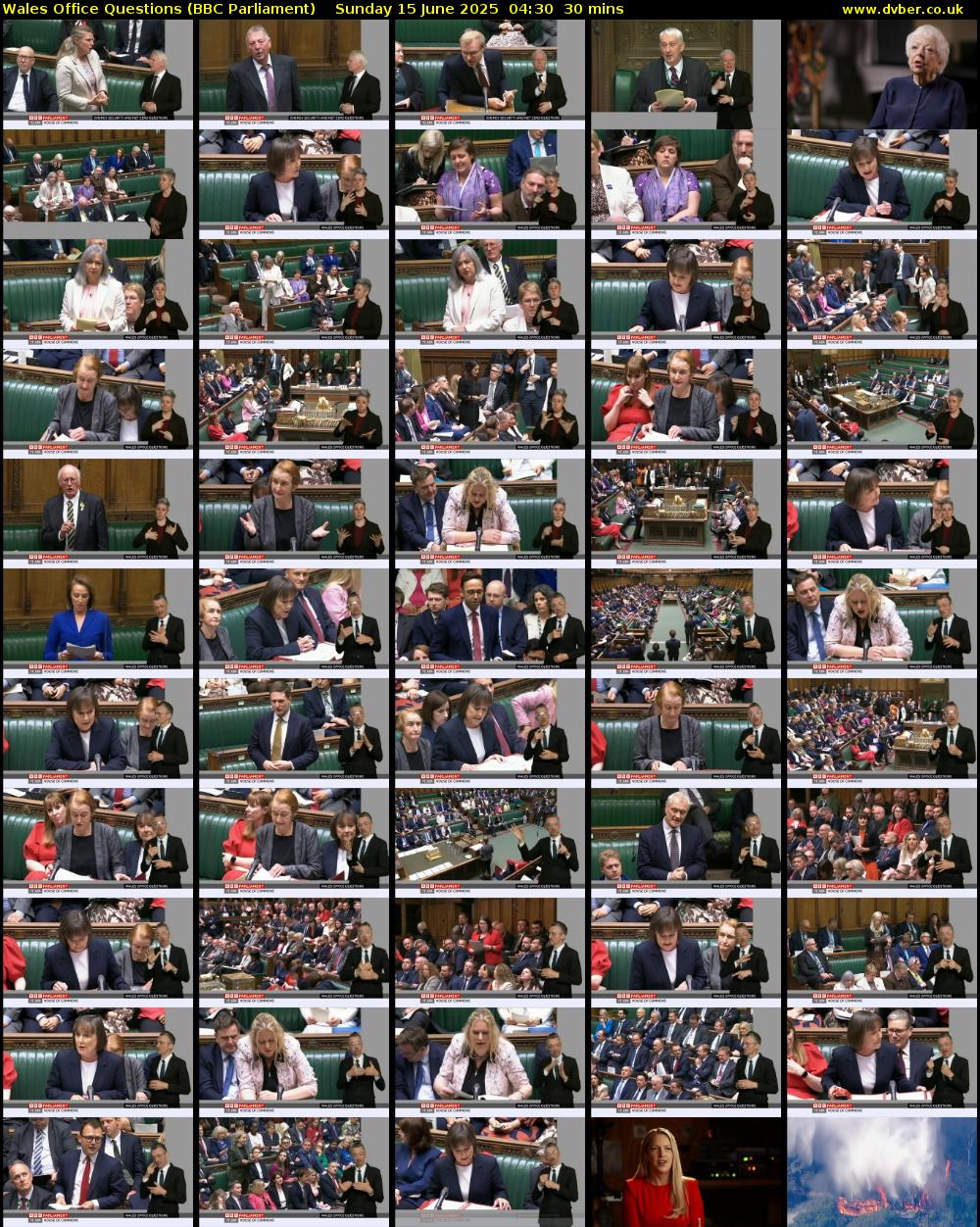 Wales Office Questions (BBC Parliament) Sunday 15 June 2025 04:30 - 05:00