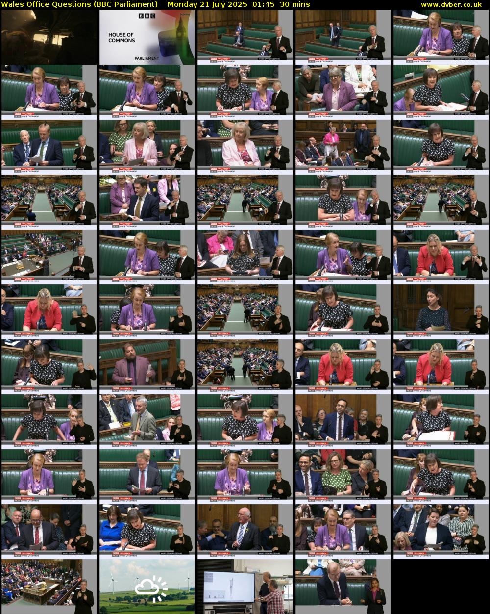 Wales Office Questions (BBC Parliament) Monday 21 July 2025 01:45 - 02:15