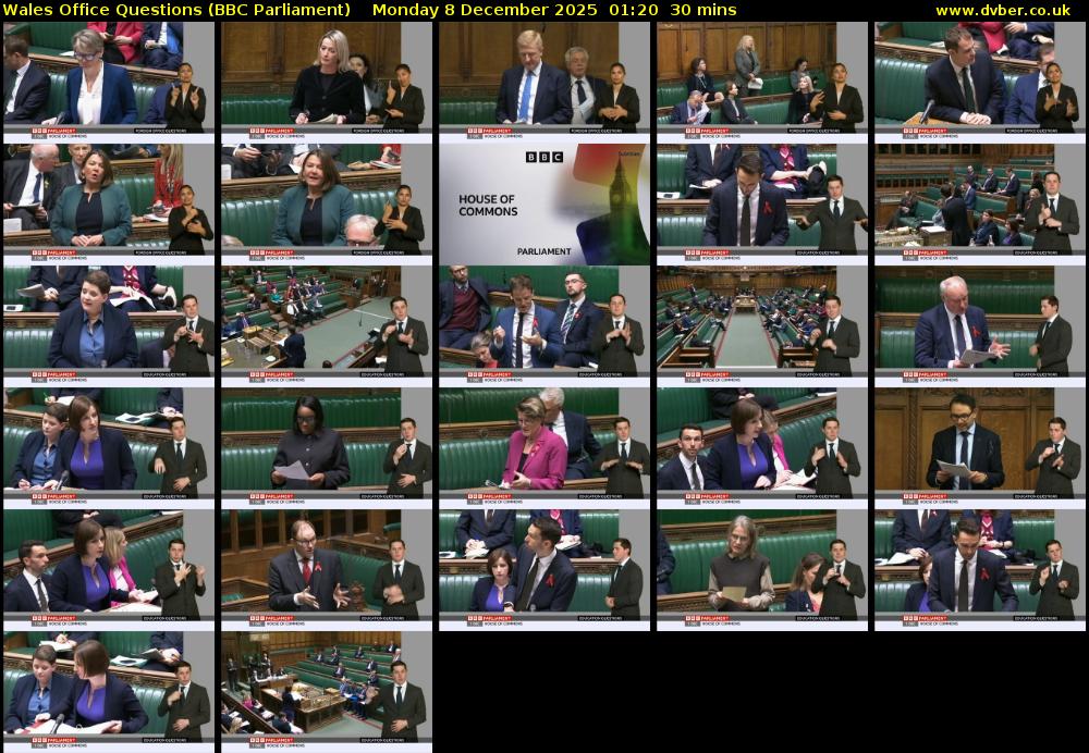 Wales Office Questions (BBC Parliament) Monday 8 December 2025 01:20 - 01:50