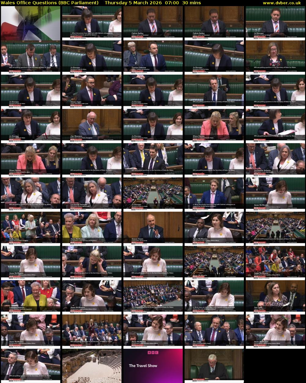 Wales Office Questions (BBC Parliament) Thursday 5 March 2026 07:00 - 07:30