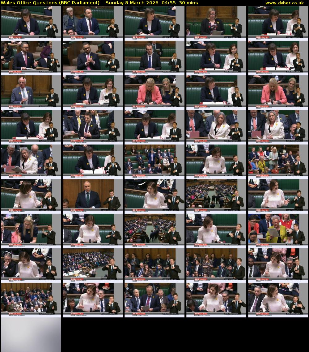 Wales Office Questions (BBC Parliament) Sunday 8 March 2026 04:55 - 05:25