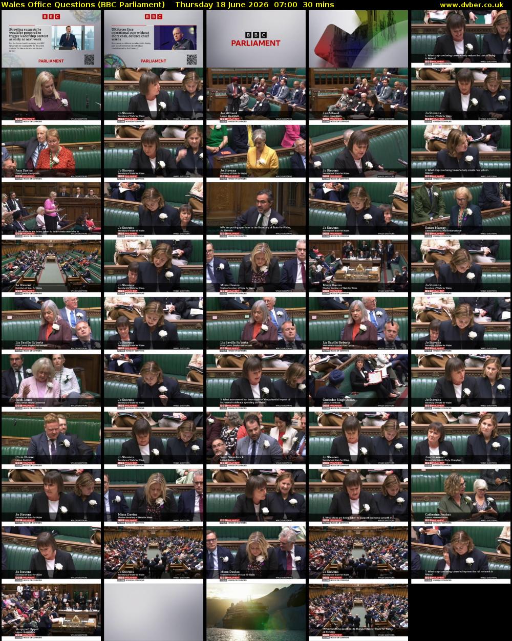 Wales Office Questions (BBC Parliament) Thursday 18 June 2026 07:00 - 07:30