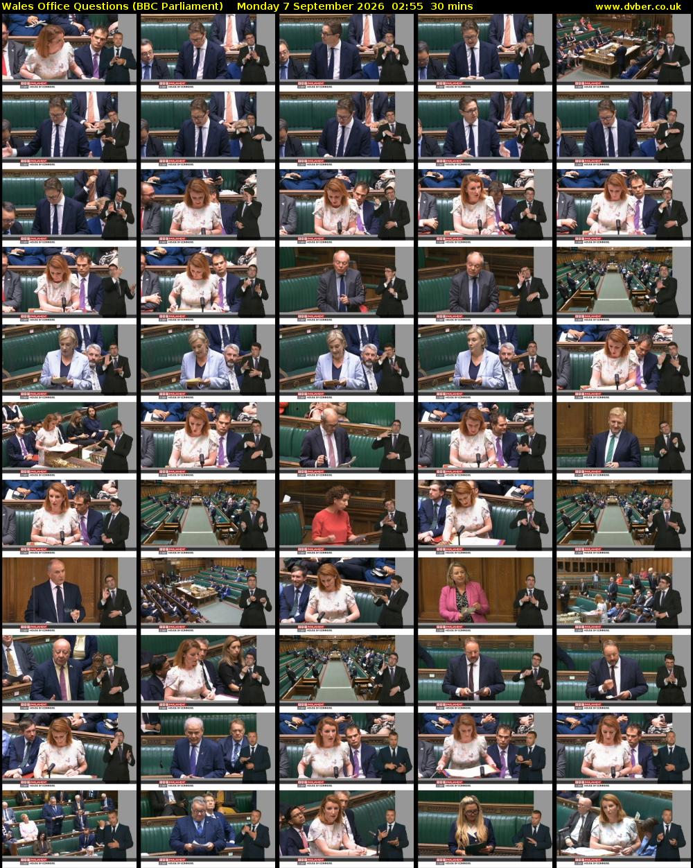 Wales Office Questions (BBC Parliament) Monday 7 September 2026 02:55 - 03:25