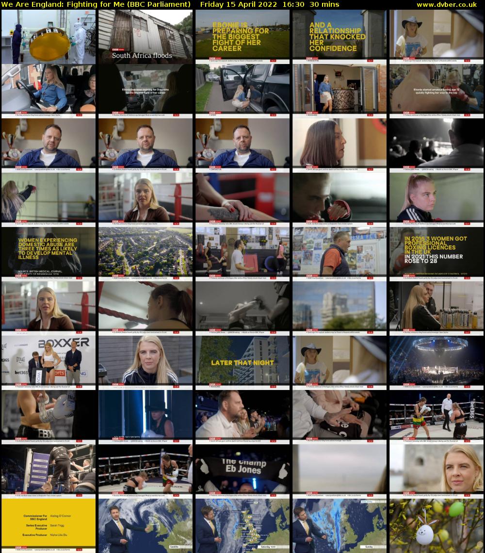 We Are England: Fighting for Me (BBC Parliament) Friday 15 April 2022 16:30 - 17:00