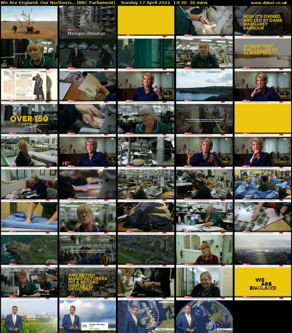 We Are England: Our Northern... (BBC Parliament) Sunday 17 April 2022 14:30 - 15:00