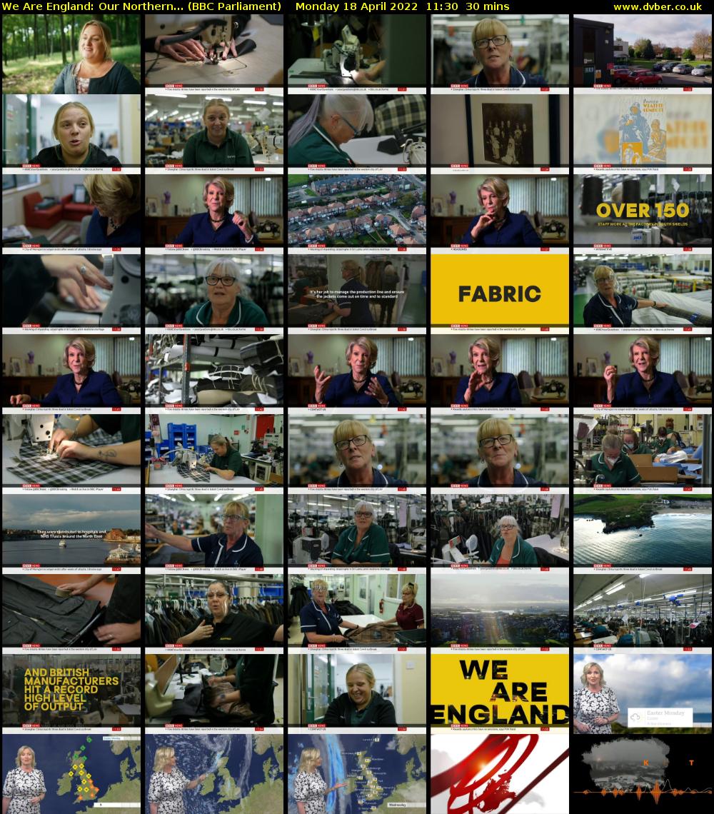 We Are England: Our Northern... (BBC Parliament) Monday 18 April 2022 11:30 - 12:00