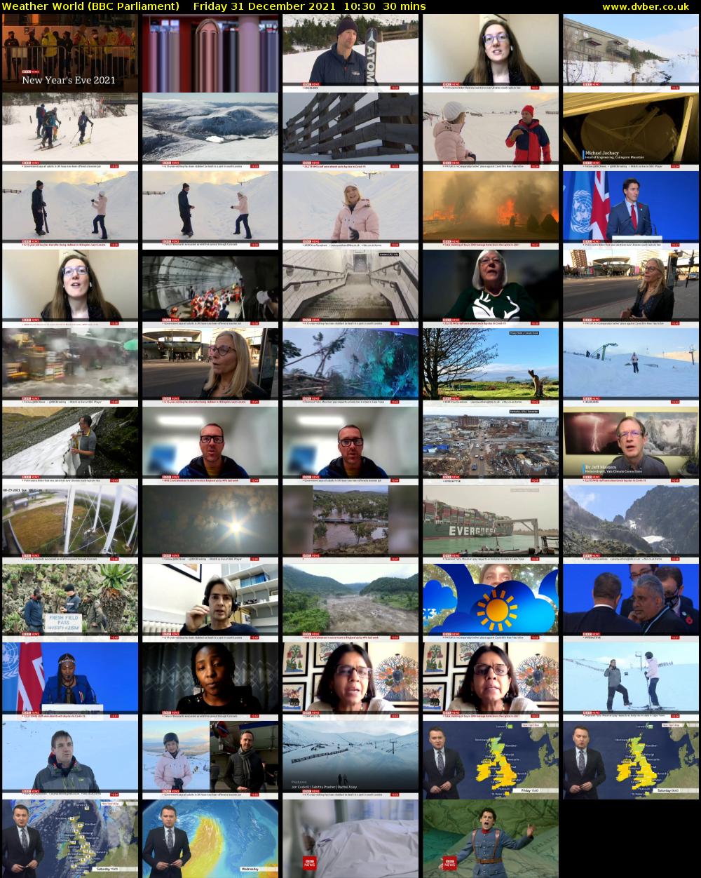 Weather World (BBC Parliament) Friday 31 December 2021 10:30 - 11:00