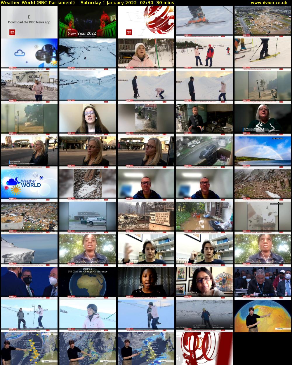 Weather World (BBC Parliament) Saturday 1 January 2022 02:30 - 03:00