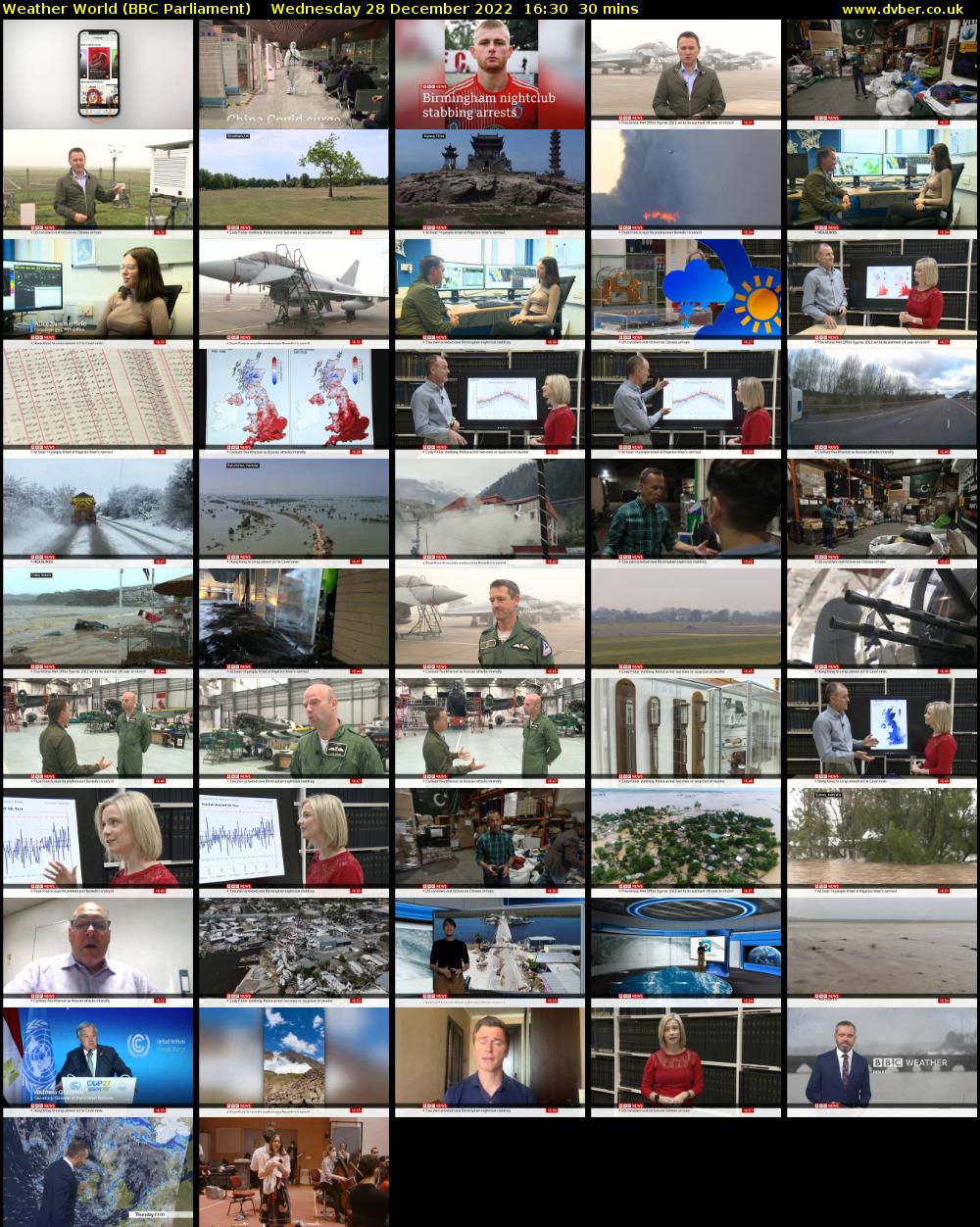Weather World (BBC Parliament) Wednesday 28 December 2022 16:30 - 17:00