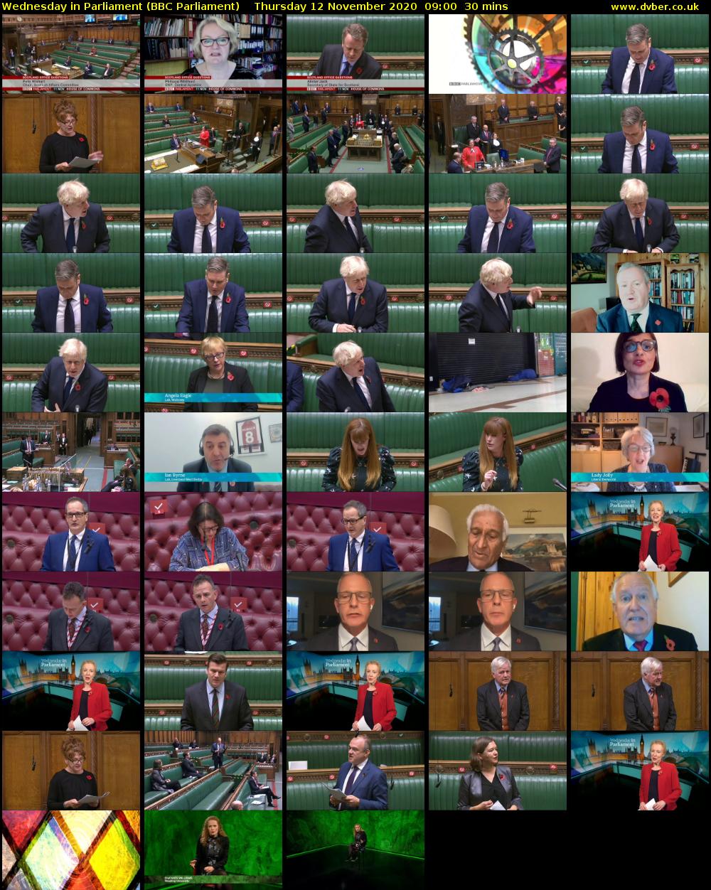 Wednesday in Parliament (BBC Parliament) Thursday 12 November 2020 09:00 - 09:30