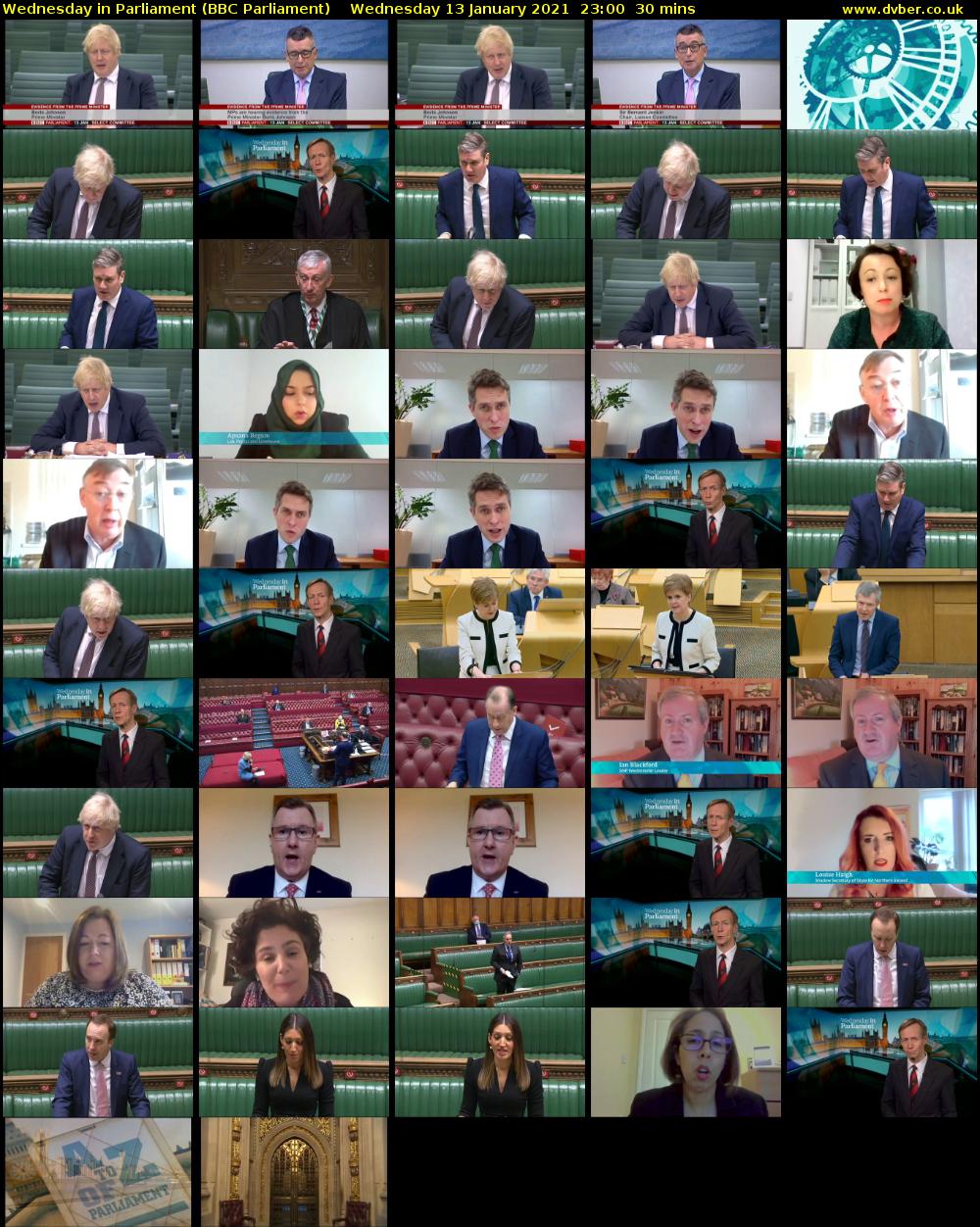 Wednesday in Parliament (BBC Parliament) Wednesday 13 January 2021 23:00 - 23:30
