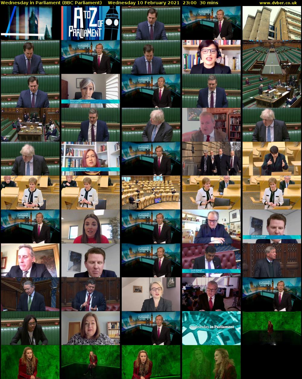 Wednesday in Parliament (BBC Parliament) Wednesday 10 February 2021 23:00 - 23:30