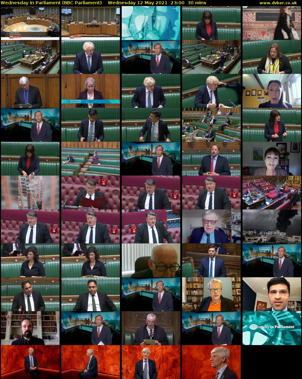 Wednesday in Parliament (BBC Parliament) Wednesday 12 May 2021 23:00 - 23:30