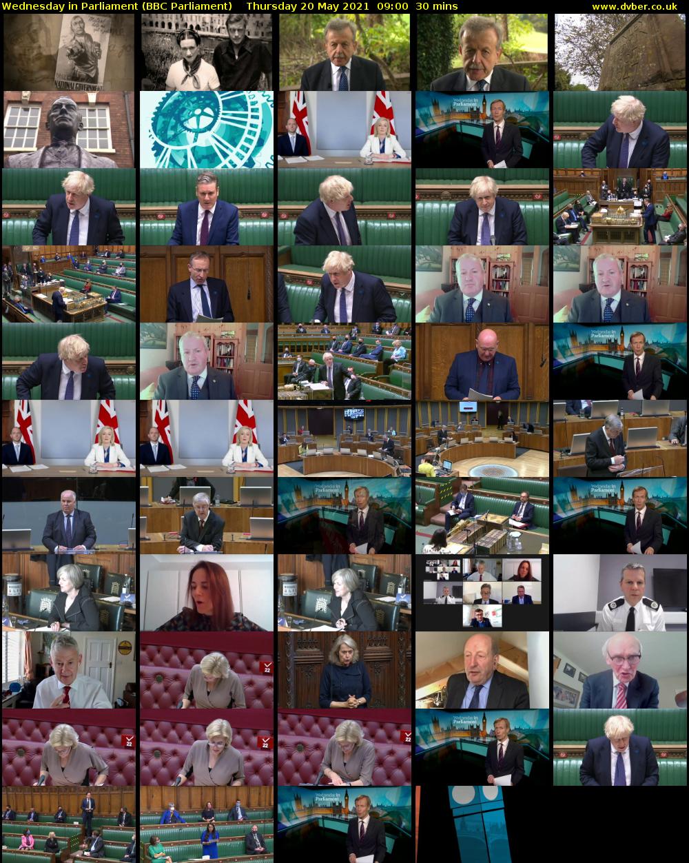 Wednesday in Parliament (BBC Parliament) Thursday 20 May 2021 09:00 - 09:30