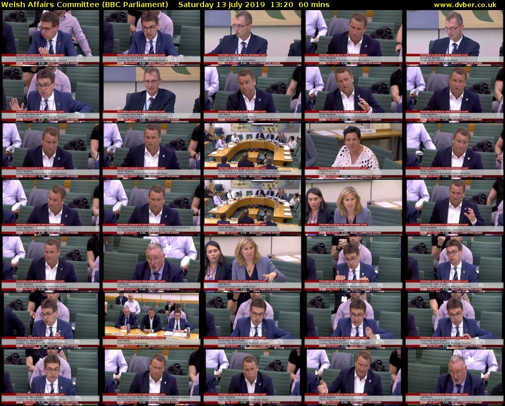 Welsh Affairs Committee (BBC Parliament) Saturday 13 July 2019 13:20 - 14:20
