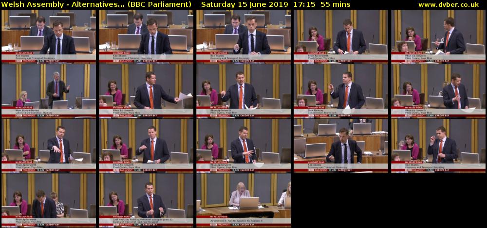 Welsh Assembly - Alternatives... (BBC Parliament) Saturday 15 June 2019 17:15 - 18:10