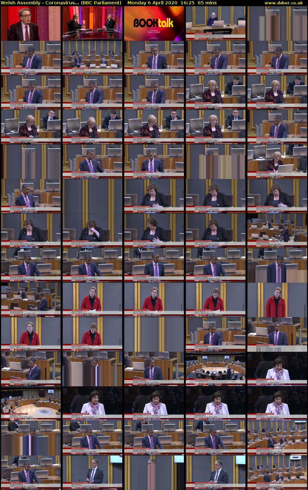 Welsh Assembly - Coronavirus... (BBC Parliament) Monday 6 April 2020 16:25 - 17:30