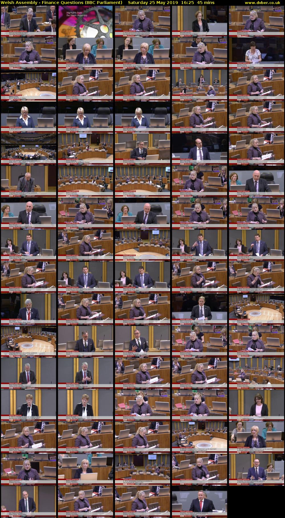 Welsh Assembly - Finance Questions (BBC Parliament) Saturday 25 May 2019 16:25 - 17:10