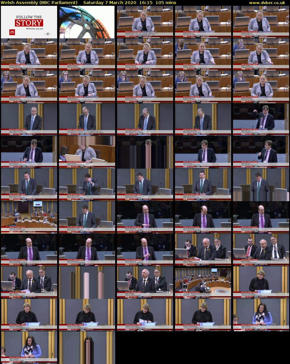 Welsh Assembly (BBC Parliament) Saturday 7 March 2020 16:15 - 18:00