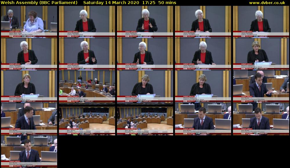 Welsh Assembly (BBC Parliament) Saturday 14 March 2020 17:25 - 18:15