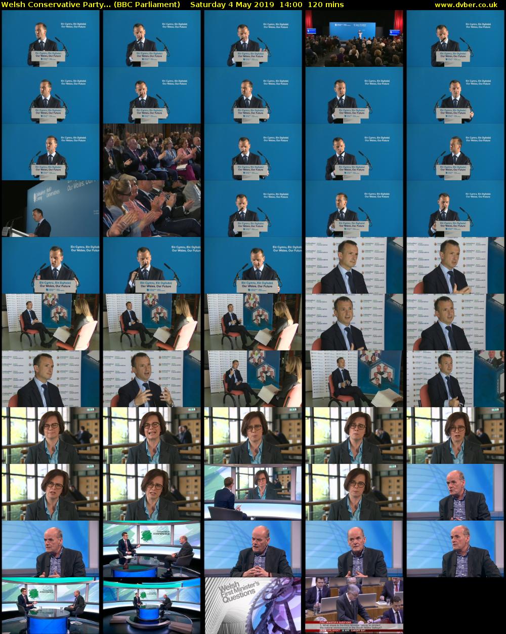 Welsh Conservative Party... (BBC Parliament) Saturday 4 May 2019 14:00 - 16:00