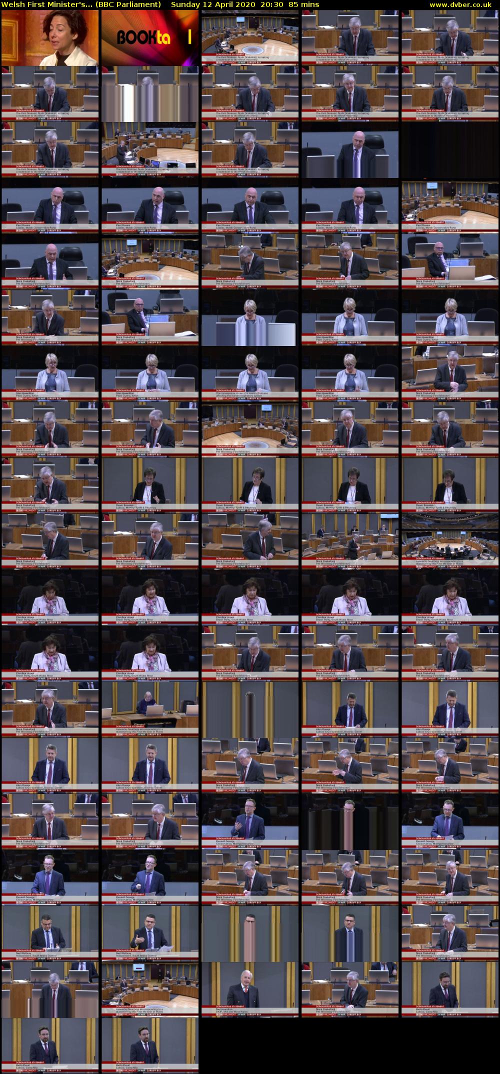 Welsh First Minister's... (BBC Parliament) Sunday 12 April 2020 20:30 - 21:55