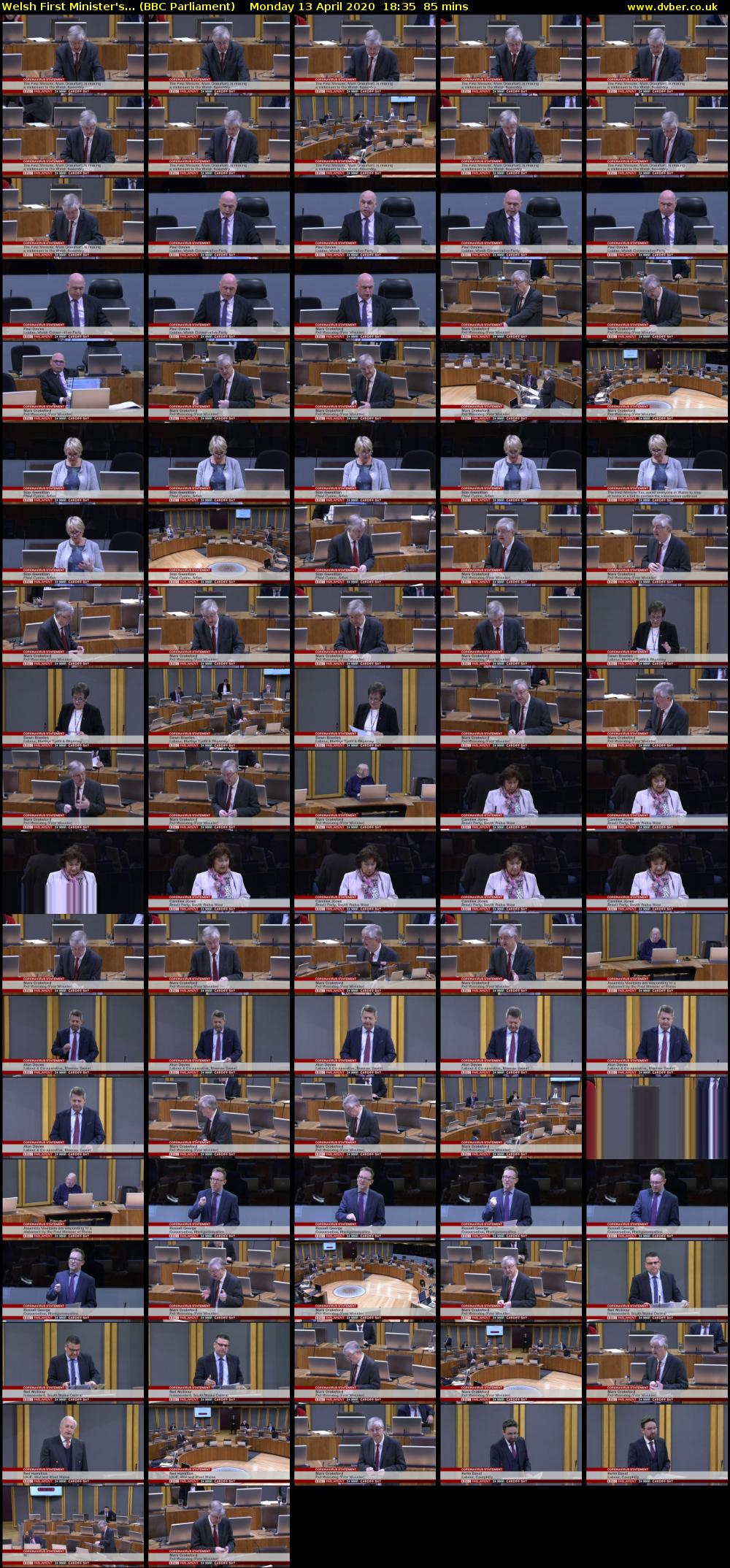 Welsh First Minister's... (BBC Parliament) Monday 13 April 2020 18:35 - 20:00