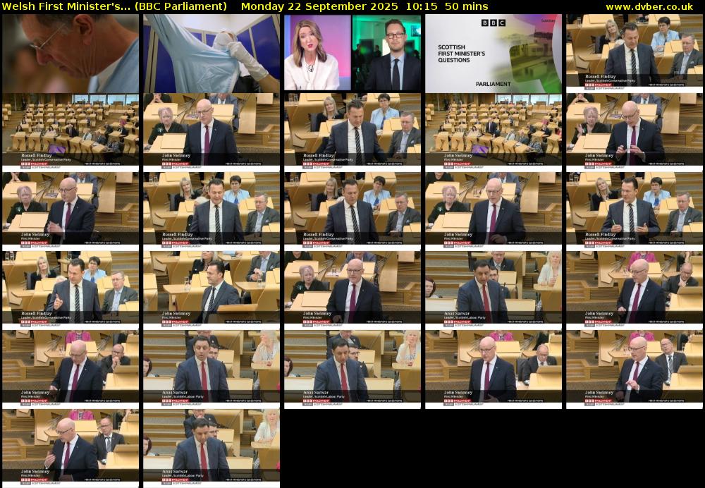 Welsh First Minister's... (BBC Parliament) Monday 22 September 2025 10:15 - 11:05