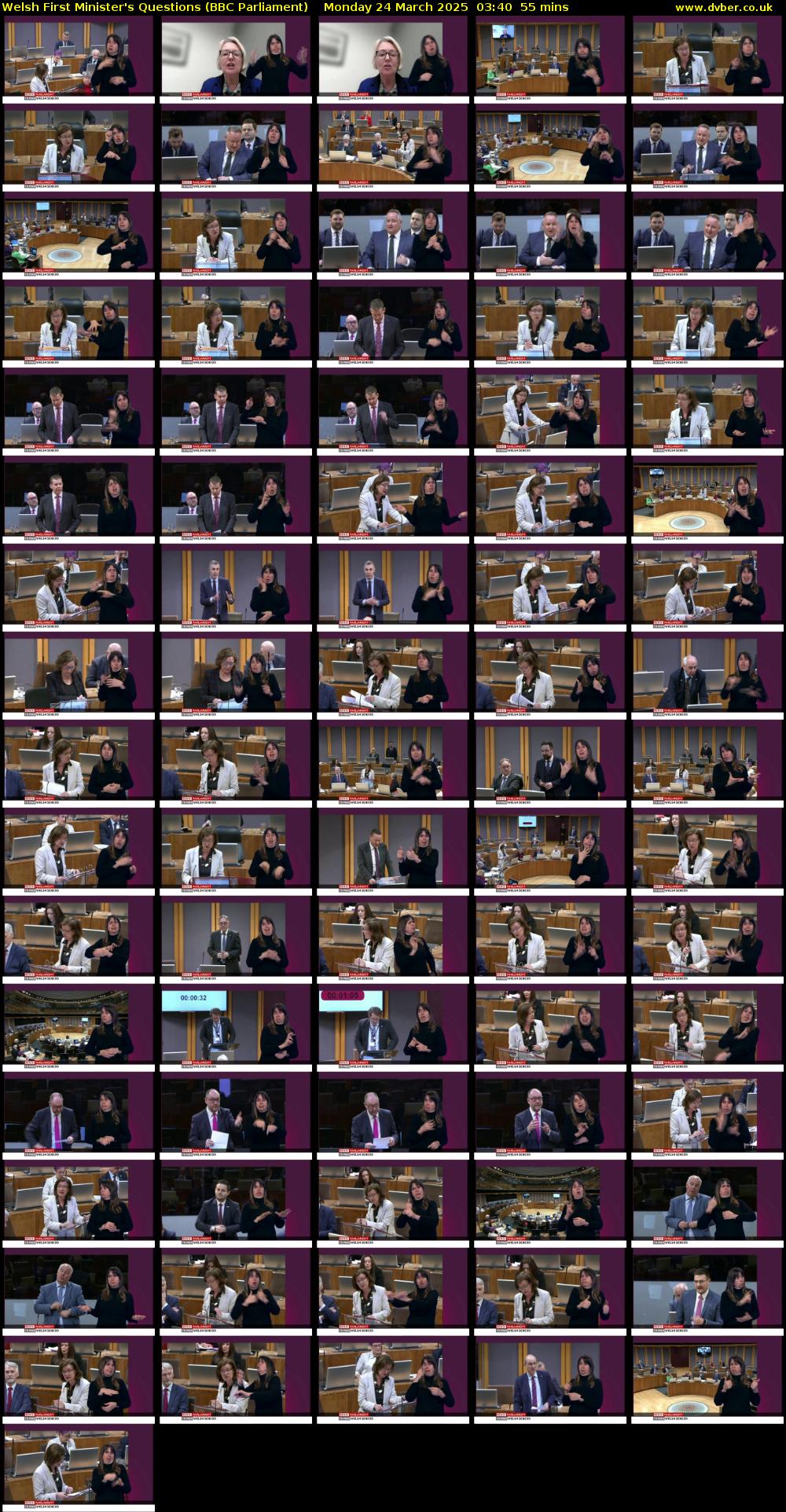 Welsh First Minister's Questions (BBC Parliament) Monday 24 March 2025 03:40 - 04:35